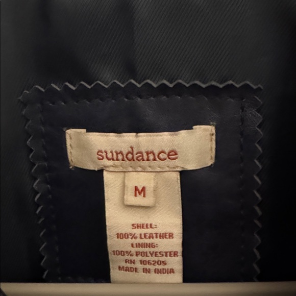 Sundance Blue 100% Leather Moto Jacket size Medium. - Picture 2 of 5